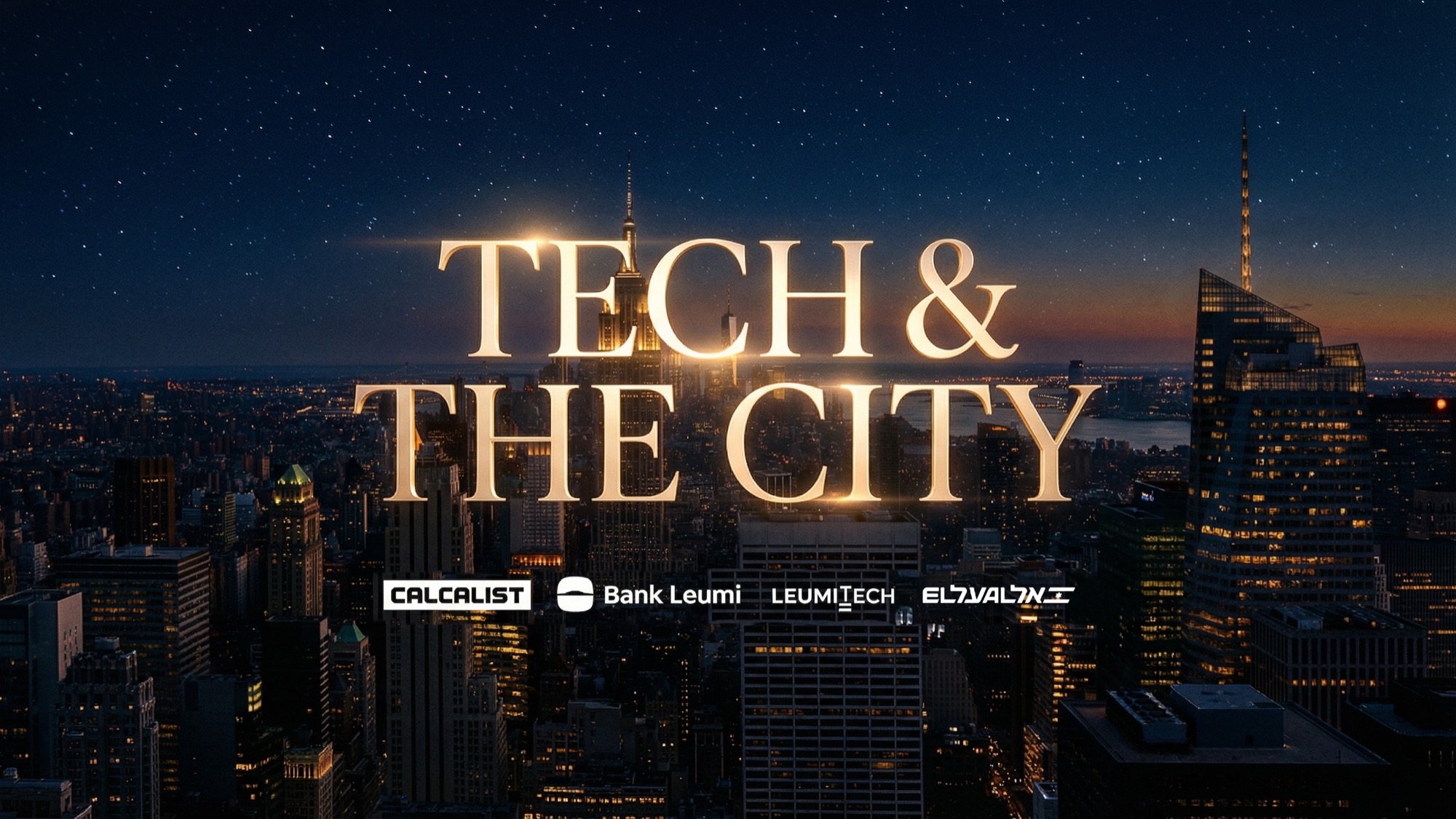 Tech & The City NY 2026, title card with sponsor logos